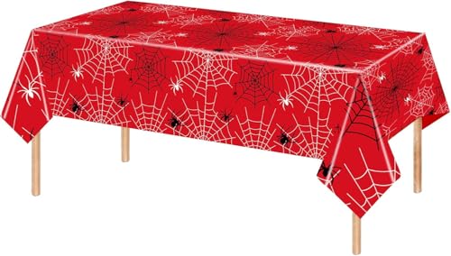 Rot Spidey Tischdecke 108×180cm, Spinnennetz Geburtstag Deko Jungen, Superhelden Geburtstagsdeko, Partytischdecken für Spinnenthema Partygeschirr, für Kindergeburtstag Party Deko (Rot) von Partyzeit