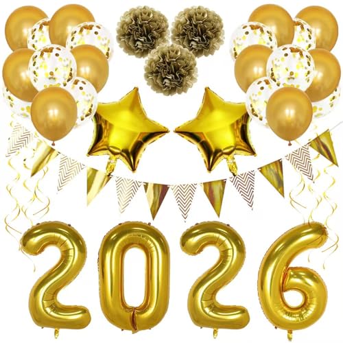 Silvester Deko 2026 Luftballon (Gold) von Partyzeit