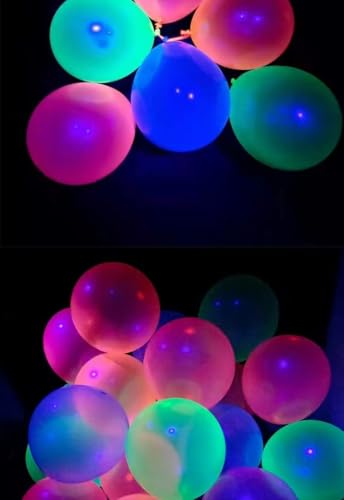 UV Neon Luftballons 100 Stück 10 Zoll Neon Glüh Party Luftballons UV Schwarzlicht Luftballons leuchten im Dunkeln für Geburtstag Hochzeit Weihnachten Halloween Party Deko (Style A, 100 Stück) von Partyzeit