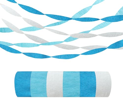 Blaue Geburtstagsparty-Dekorationen, 6 Rollen Krepppapier-Luftschlangen für Geburtstag, Hochzeit, Braut, Babyparty Blaue Geburtstagsparty-Dekorationen, 6 Rollen Krepppapier-Luftschlangen für Geburtstag, Hochzeit, Braut, Babyparty von Parxara