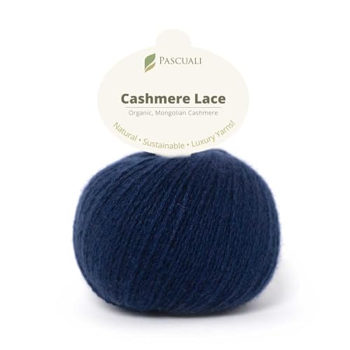 25 g Pascuali Cashmere Lace Strickwolle | 100% Kaschmirwolle Bio Kaschmir zum Stricken und Häkeln, Farbe:Navy 32 von Pascuali