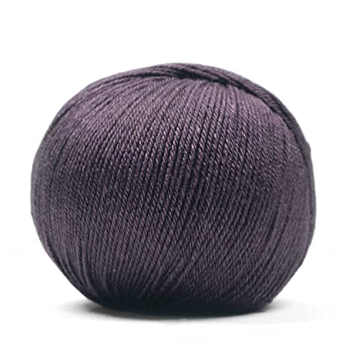 50 g Pascuali Saffira | 75% Schurwolle (Bio Merino Ultrafine, Mulesing frei), 25% Seide (Maulbeerseide), Farbe:Aubergine 46 von Pascuali