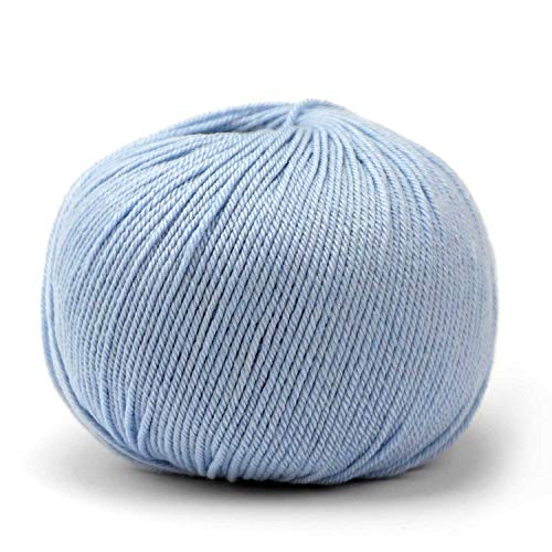 50 g Pascuali Saffira | 75% Schurwolle (Bio Merino Ultrafine, Mulesing frei), 25% Seide (Maulbeerseide), Farbe:Eis 16 von Pascuali