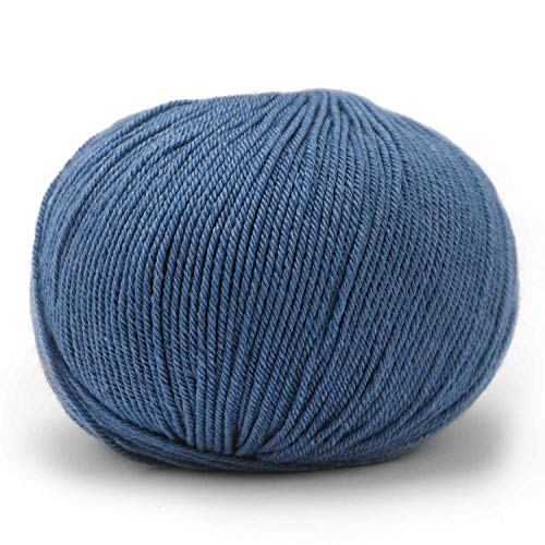 50 g Pascuali Saffira | 75% Schurwolle (Bio Merino Ultrafine, Mulesing frei), 25% Seide (Maulbeerseide), Farbe:Jeans 18 von Pascuali