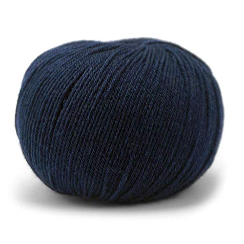 50 g Pascuali Saffira | 75% Schurwolle (Bio Merino Ultrafine, Mulesing frei), 25% Seide (Maulbeerseide), Farbe:Navy 24 von Pascuali