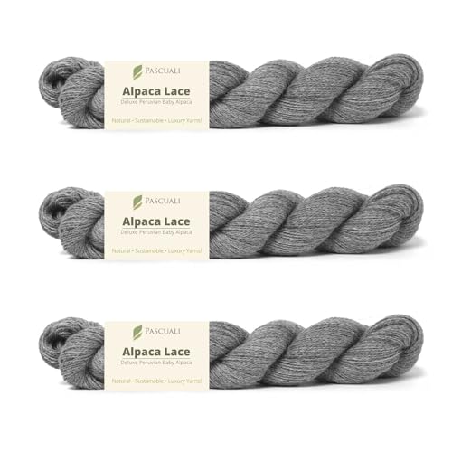 PASCUALI Alpaca Lace |Strickwolle aus 100% Alpakawolle, Alpaka Wolle zum Stricken und Häkeln, SET: 3 Stränge - 150g, Farbe:Stein 31 PASCUALI Alpaca Lace |Strickwolle aus 100% Alpakawolle, Alpaka Wolle zum Stricken und Häkeln, SET: 3 Stränge - 150g, Farbe:Stein 31 von Pascuali