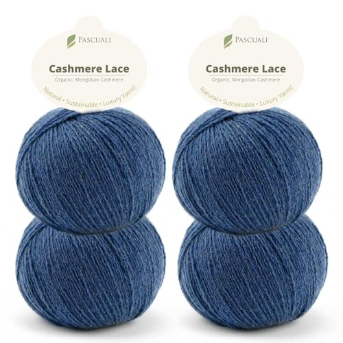 PASCUALI | Bio Cashmere Lace. Strickwolle aus 100% Kaschmirwolle Wolle zum Stricken und Häkeln, SET: 4 Knäuel - 100g - Farbe: Denim 40 PASCUALI | Bio Cashmere Lace. Strickwolle aus 100% Kaschmirwolle Wolle zum Stricken und Häkeln, SET: 4 Knäuel - 100g - Farbe: Denim 40 von Pascuali