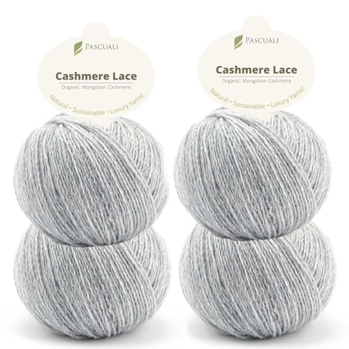PASCUALI | Bio Cashmere Lace. Strickwolle aus 100% Kaschmirwolle Wolle zum Stricken und Häkeln, SET: 4 Knäuel - 100g - Farbe: Feder 06 PASCUALI | Bio Cashmere Lace. Strickwolle aus 100% Kaschmirwolle Wolle zum Stricken und Häkeln, SET: 4 Knäuel - 100g - Farbe: Feder 06 von Pascuali
