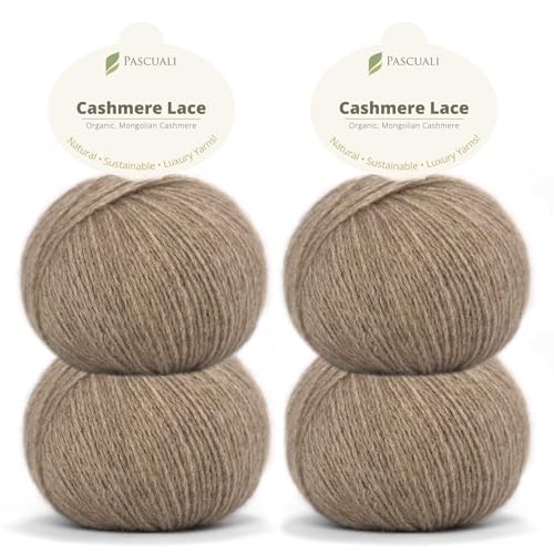 PASCUALI | Bio Cashmere Lace. Strickwolle aus 100% Kaschmirwolle Wolle zum Stricken und Häkeln, SET: 4 Knäuel - 100g - Farbe: Taupe 56 PASCUALI | Bio Cashmere Lace. Strickwolle aus 100% Kaschmirwolle Wolle zum Stricken und Häkeln, SET: 4 Knäuel - 100g - Farbe: Taupe 56 von Pascuali