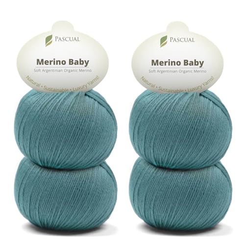 PASCUALI Merino Baby|Strickwolle aus 100% Schurwolle aus Merino, Merinowolle zum Stricken und Häkeln, SET: 4 Knäuel - 200 g, Farbe: Graublau 328 PASCUALI Merino Baby|Strickwolle aus 100% Schurwolle aus Merino, Merinowolle zum Stricken und Häkeln, SET: 4 Knäuel - 200 g, Farbe: Graublau 328 von Pascuali