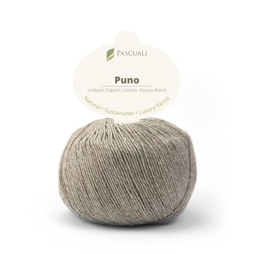 PASCUALI | Puno | Strickwolle aus 70% Baumwolle und 30% Alpakawolle Alpaka Wolle Alpaca Baby zum Stricken und Häkeln, 1 Knäuel - 50g - Farbe:Eibe 28 von Pascuali