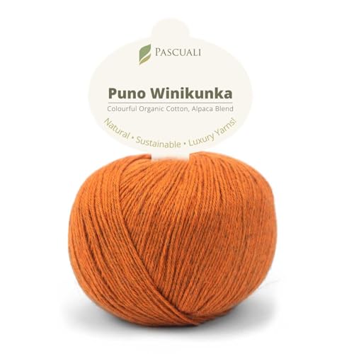 PASCUALI | Puno Winikunka | Strickwolle aus 70% Baumwolle und 30% Alpakawolle Alpaka Wolle Alpaca Baby zum Stricken und Häkeln, 1 Knäuel - 50g - Farbe:Kurkuma 65 von Pascuali
