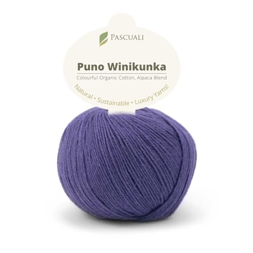 PASCUALI | Puno Winikunka | Strickwolle aus 70% Baumwolle und 30% Alpakawolle Alpaka Wolle Alpaca Baby zum Stricken und Häkeln, 1 Knäuel - 50g - Farbe:Lupine 55 PASCUALI | Puno Winikunka | Strickwolle aus 70% Baumwolle und 30% Alpakawolle Alpaka Wolle Alpaca Baby zum Stricken und Häkeln, 1 Knäuel - 50g - Farbe:Lupine 55 von Pascuali