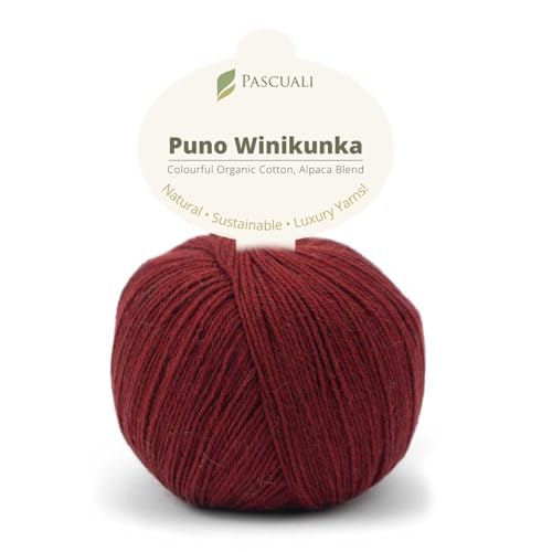 PASCUALI | Puno Winikunka | Strickwolle aus 70% Baumwolle und 30% Alpakawolle Alpaka Wolle Alpaca Baby zum Stricken und Häkeln, 1 Knäuel - 50g - Farbe:Maulbeere 67 PASCUALI | Puno Winikunka | Strickwolle aus 70% Baumwolle und 30% Alpakawolle Alpaka Wolle Alpaca Baby zum Stricken und Häkeln, 1 Knäuel - 50g - Farbe:Maulbeere 67 von Pascuali