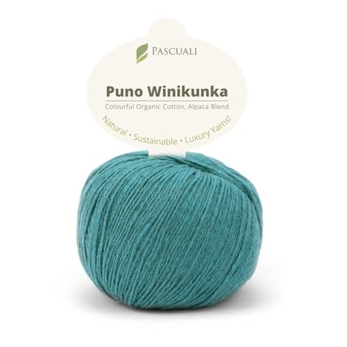 PASCUALI | Puno Winikunka | Strickwolle aus 70% Baumwolle und 30% Alpakawolle Alpaka Wolle Alpaca Baby zum Stricken und Häkeln, 1 Knäuel - 50g - Farbe:Ozean 59 PASCUALI | Puno Winikunka | Strickwolle aus 70% Baumwolle und 30% Alpakawolle Alpaka Wolle Alpaca Baby zum Stricken und Häkeln, 1 Knäuel - 50g - Farbe:Ozean 59 von Pascuali