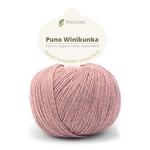 PASCUALI | Puno Winikunka | Strickwolle aus 70% Baumwolle und 30% Alpakawolle Alpaka Wolle Alpaca Baby zum Stricken und Häkeln, 1 Knäuel - 50g - Farbe:Rosé 69 von Pascuali