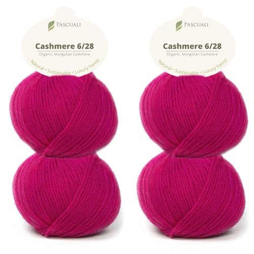 Pascuali Bio Cashmere 6/28. Strickwolle aus 100% Kaschmirwolle Wolle zum Stricken und Häkeln, 4 Knäuel - 100 g - Farbe: Fuchsie 60 Pascuali Bio Cashmere 6/28. Strickwolle aus 100% Kaschmirwolle Wolle zum Stricken und Häkeln, 4 Knäuel - 100 g - Farbe: Fuchsie 60 von Pascuali