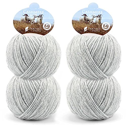 Pascuali Bio Cashmere 6/28. Strickwolle aus 100% Kaschmirwolle Wolle zum Stricken und Häkeln, 4 Knäuel - 100 g - Farbe:Feder 06 Pascuali Bio Cashmere 6/28. Strickwolle aus 100% Kaschmirwolle Wolle zum Stricken und Häkeln, 4 Knäuel - 100 g - Farbe:Feder 06 von Pascuali