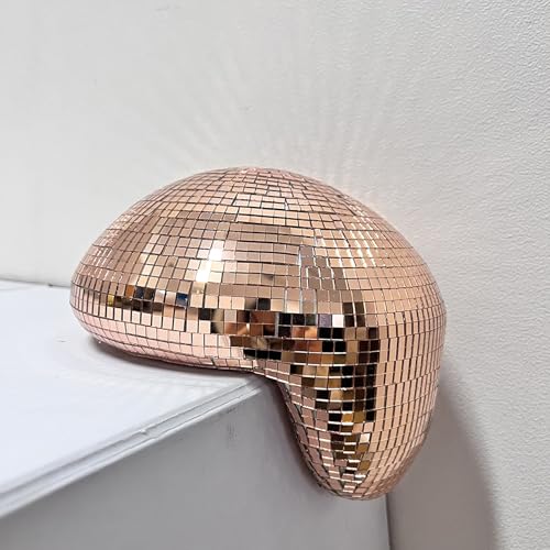 Pasdrucn 20x20x16cm Geschmolzene Discokugel-Dekoration, Geschmolzene Spiegel Discokugel, Discokugel Deko, Disco Kugel, Discokugel Kinder, Discokugel Spiegelkugel, Discokugel Klein (Roségold) von Pasdrucn
