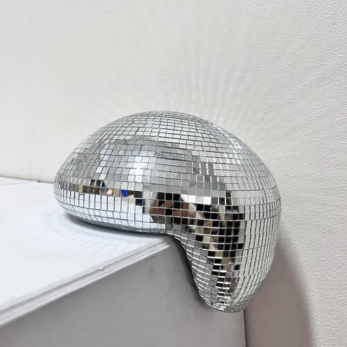 Pasdrucn 20x20x16cm Geschmolzene Discokugel-Dekoration, Geschmolzene Spiegel Discokugel, Discokugel Deko, Disco Kugel, Discokugel Kinder, Discokugel Spiegelkugel, Discokugel Klein (Silber) von Pasdrucn