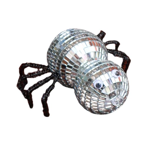Pasdrucn Halloween Spinne Discokugel Deko, Spider Glänzend Discokugels Klein, Große Spiegelkugel Party Deko Für Hochzeit, Discokugel Kinder, Spiegelkugeln Disco Kugel Für Party DJ Club (Schwarz) von Pasdrucn