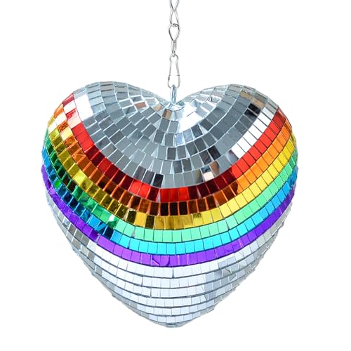 Pasdrucn Regenbogen Herzförmige Discokugel Mit 40cm Aufhängkette, Disco-Herz-Dekoration, Herz Diskokugel Deko, Disco Kugel Deko, Discokugel Kinder, Disco Ball, Discokugel Deko Topf Für Party Büro Pasdrucn Regenbogen Herzförmige Discokugel Mit 40cm Aufhängkette, Disco-Herz-Dekoration, Herz Diskokugel Deko, Disco Kugel Deko, Discokugel Kinder, Disco Ball, Discokugel Deko Topf Für Party Büro von Pasdrucn