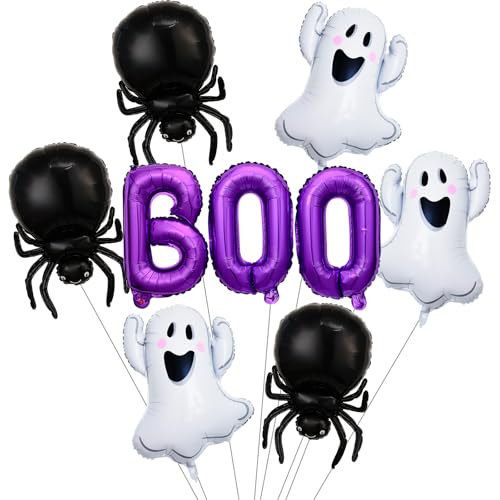 9 Stück Halloween-Ballons, Dekorationen, violett, Folienballons, Spinne, Geisterballon, Halloween-Party-Ballons für Jungen, Mädchen, Geburtstag, Babyparty, Party-Dekorationen 9 Stück Halloween-Ballons, Dekorationen, violett, Folienballons, Spinne, Geisterballon, Halloween-Party-Ballons für Jungen, Mädchen, Geburtstag, Babyparty, Party-Dekorationen von Pasiihol
