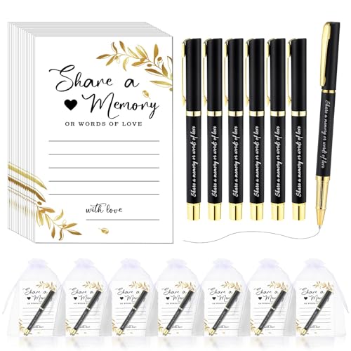 Pasimy 50 Set Share a Memory Cards and Pens Celebration of Life Guest Favors 6 x 4 Inch Beerdigung Memorial Cards Black Gold Pens for Beerdigung Graduation Wedding Retirement Anniversary Pasimy 50 Set Share a Memory Cards and Pens Celebration of Life Guest Favors 6 x 4 Inch Beerdigung Memorial Cards Black Gold Pens for Beerdigung Graduation Wedding Retirement Anniversary von Pasimy