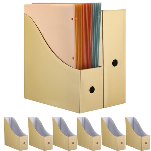 Pasimy Zeitschriftensammler, Karton, faltbar, Zeitschriften-Organizer, Vintage-Stil, goldfarben, Kraftpapier, Dokumentenbücher, Aufbewahrungsboxen für Familie, Schule, Büro, Schreibtischzubehör, 8 Pasimy Zeitschriftensammler, Karton, faltbar, Zeitschriften-Organizer, Vintage-Stil, goldfarben, Kraftpapier, Dokumentenbücher, Aufbewahrungsboxen für Familie, Schule, Büro, Schreibtischzubehör, 8 von Pasimy
