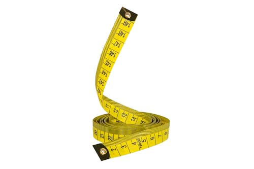 Pasmanta Maßband zum Nähen, weich, beidseitig bedruckt, 150 cm lang, für Schneider, Handwerker und Haushalte (gelb) von Pasmanta