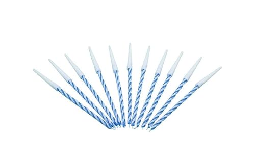 Past Kolor Packung mit 12 Spiralkerzen, Kerzen für Kuchen oder Geburtstagskuchen, Partykerzen (blau) von Past Kolor