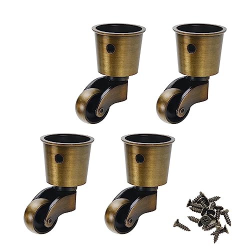 Pastlla 4 Stück Vintage Möbelrad Durchmesser Drehbare runde Tassenrollen Antik Bronze Zinklegierung 360° Schwenkräder Rollen für Stuhl, Tisch, Regal, Möbelbeine, helle Bronze, 2,5 cm Pastlla 4 Stück Vintage Möbelrad Durchmesser Drehbare runde Tassenrollen Antik Bronze Zinklegierung 360° Schwenkräder Rollen für Stuhl, Tisch, Regal, Möbelbeine, helle Bronze, 2,5 cm von Pastlla