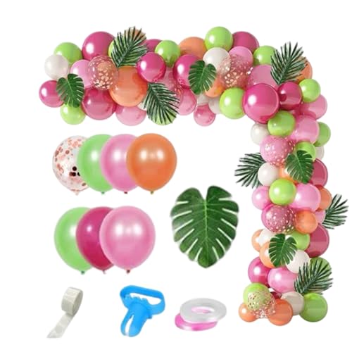 109pcs Buntes Ballon -Arch -Kit, tropisches Themenballon -Bogen -Kit, Hawaiian Luau Sommerballon Garland, für Geburtstagsfeier Babyparty Dekoration Vorräte von Pastoralist