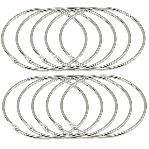 10pcs große Bindemittelringe, 4 Zoll Metall Lose Blattbindemittel Ringe für Home Office Karteikarten Einnahmen Memos Fotos Dateien DIY -Handwerksbedarf, Buch, Buch von Pastoralist