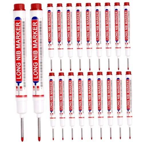 20pcs Long Nib Marker, 22 mm langer Nasenmarker, schnell trockener wasserdichte Baustift zum Schweißen von Holzbearbeitung, Rot |.Baustift 20pcs Long Nib Marker, 22 mm langer Nasenmarker, schnell trockener wasserdichte Baustift zum Schweißen von Holzbearbeitung, Rot |.Baustift von Pastoralist