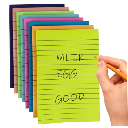 8 Pack -Sticky Notes 4x6, 50 Blätter/Pack helle klebrige Notizpolster, farbenfrohe Notizen mit Linien, Notizblocketten für Büroschulen -Schreibtischzubehör, gesäumt 4x6 8 Pack -Sticky Notes 4x6, 50 Blätter/Pack helle klebrige Notizpolster, farbenfrohe Notizen mit Linien, Notizblocketten für Büroschulen -Schreibtischzubehör, gesäumt 4x6 von Pastoralist