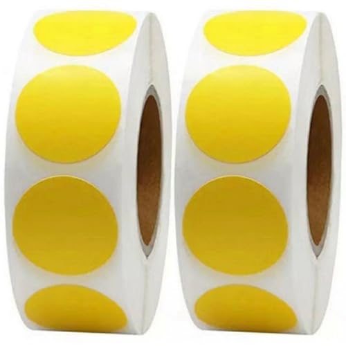 Aufkleber Punkte, 2 Rollen 1000pcs Runde Punktaufkleber 1 Zoll, selbstklebende DOT-Aufkleber, beschreibbarer Etikett für Umschlag, Handwerk, Schulprojekte, Gelb, 1 Zoll, Aufkleberpunkte Aufkleber Punkte, 2 Rollen 1000pcs Runde Punktaufkleber 1 Zoll, selbstklebende DOT-Aufkleber, beschreibbarer Etikett für Umschlag, Handwerk, Schulprojekte, Gelb, 1 Zoll, Aufkleberpunkte von Pastoralist
