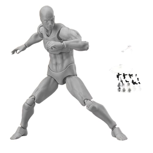Body Action -Figuren, 5, 9 -Zoll -PVC poabable männlicher Körper Zeichnung Mannequin mit Standunterstützung ＆ Zubehör, leeres Modell für Künstler skizzieren, Malerei (männlich) von Pastoralist