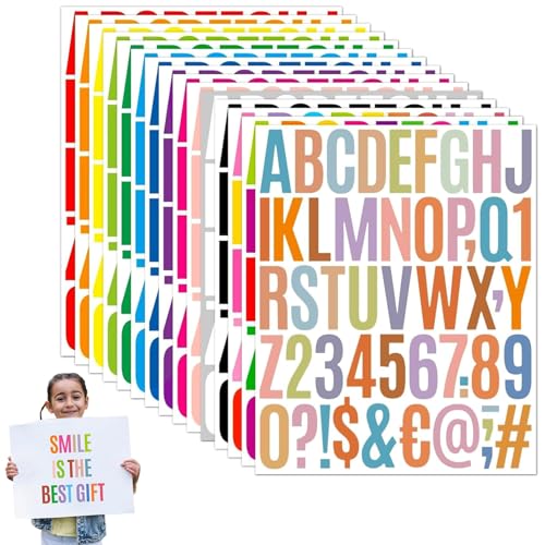 Buchstabenaufkleber, 15 Blätter Vinyl Selbstklebebrief und Zahlenaufkleber, wasserdichte Mailbox-Nummern Abziehbilder für Mailbox, Fenster, Tür, Zeichen, Adressnummer von Pastoralist