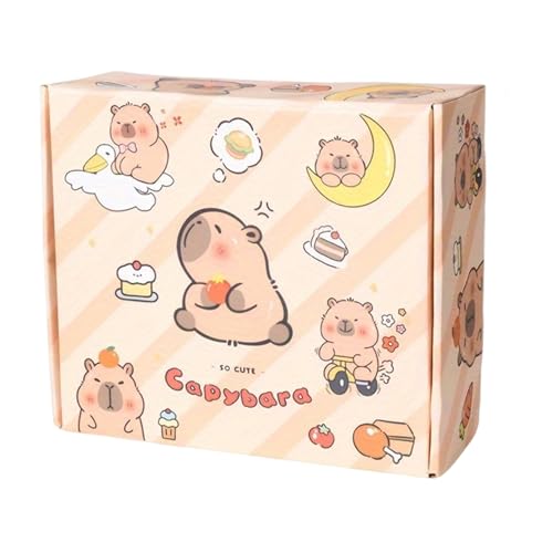Capybara -Schulmaterial, Capybara Stationery Set mit Bleistiftkoffer, Notizbuch, Notizblock, Aufkleber, Brosche, Radiergummi, Herrscher, kleine Puppe, Bleistiftspitzer und mehr, Kawaii Stationery Set von Pastoralist