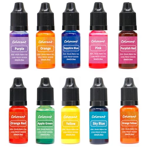 Kerzenfarbstoff - 10 Farben Flüssiger Kerzenfarbstoff für Soja -Wachs, Farbe mit hoher Konzentrat für Bienenwachs, Gelwachs, Palme - jeweils 10 ml/ 0, 35 oz Kerzenfarbstoff - 10 Farben Flüssiger Kerzenfarbstoff für Soja -Wachs, Farbe mit hoher Konzentrat für Bienenwachs, Gelwachs, Palme - jeweils 10 ml/ 0, 35 oz von Pastoralist