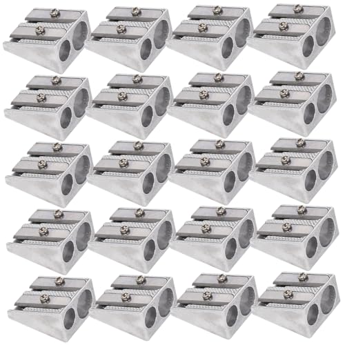 Metallstiftschärfer, 20pcs 2-Loch-Bleistiftspitzer, Handbuch für Aluminiumlegierung, tragbarer Sharper für Schulen, Büros, Häuser Eyeliner Make-up, Sharpner Metallstiftschärfer, 20pcs 2-Loch-Bleistiftspitzer, Handbuch für Aluminiumlegierung, tragbarer Sharper für Schulen, Büros, Häuser Eyeliner Make-up, Sharpner von Pastoralist