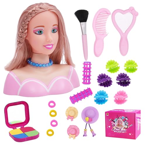 Pastoralist Puppenkopf für Haarstyling, 35pcs/Set Practice Hair Mannin Head mit Accessoires, Make -up -Lernen tun vor, Spielen Spielzeug für Mädchen zu Spielen (Stil 3) von Pastoralist