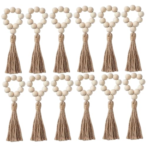 Serviettenringe, Holzperlen -Serviettenringe 12pcs Flexibles Holz mit Quasten zum Esstisch, Hochzeit, Party, Kerzen, Türknauf, Wand Serviettenringe, Holzperlen -Serviettenringe 12pcs Flexibles Holz mit Quasten zum Esstisch, Hochzeit, Party, Kerzen, Türknauf, Wand von Pastoralist
