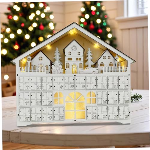 Weihnachts -Countdown -Kalender -Haus geformtes Holz -Adventskalender mit 24 Schubladen beleuchtete Weihnachtsdekorationen für Wohnkultur | Weihnachts -Countdown -Kalender -Haus geformtes Holz -Adventskalender mit 24 Schubladen beleuchtete Weihnachtsdekorationen für Wohnkultur | von Pastoralist