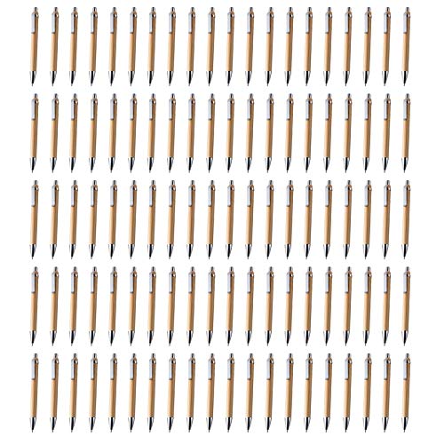 Pasyauer 100 StüCk/Bambus Kugelschreiber Stift Stift BüRo & Schul Bedarf Stifte & Schreiben ZubehöR Geschenke-Schwarze Tinte von Pasyauer