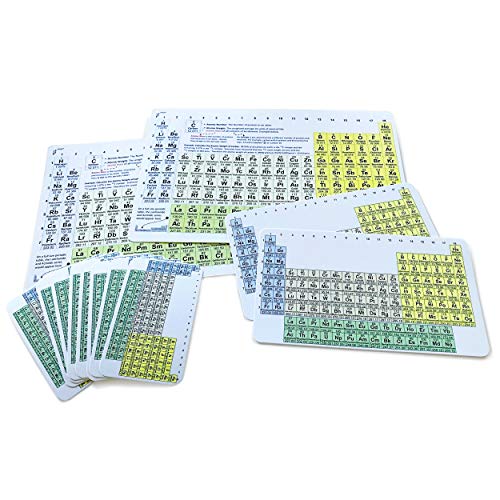 Taschen-Periodensystem der Elemente, Chemie-Referenzkarten, enthält Brieftaschengröße und größere Diagramme, 12 Stück von Pat's Flash Cards