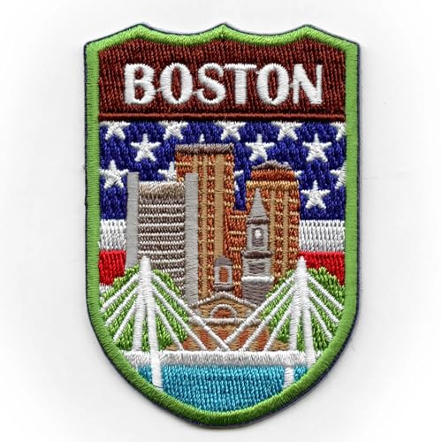 Boston Massachusetts City Touristenaufnäher, Weltreise, bestickt, zum Aufbügeln von Patch Collection