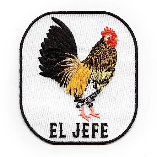 El Jefe Aufnäher mit Huhn, mexikanische Bauernhoftiere, bestickt, zum Aufbügeln von Patch Collection