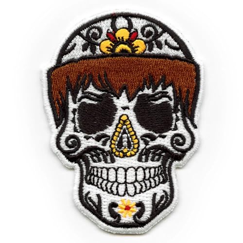 San Diego Friar Tuck Patch Sugar Skull Flower Embroidered Iron On Blue von Patch Collection